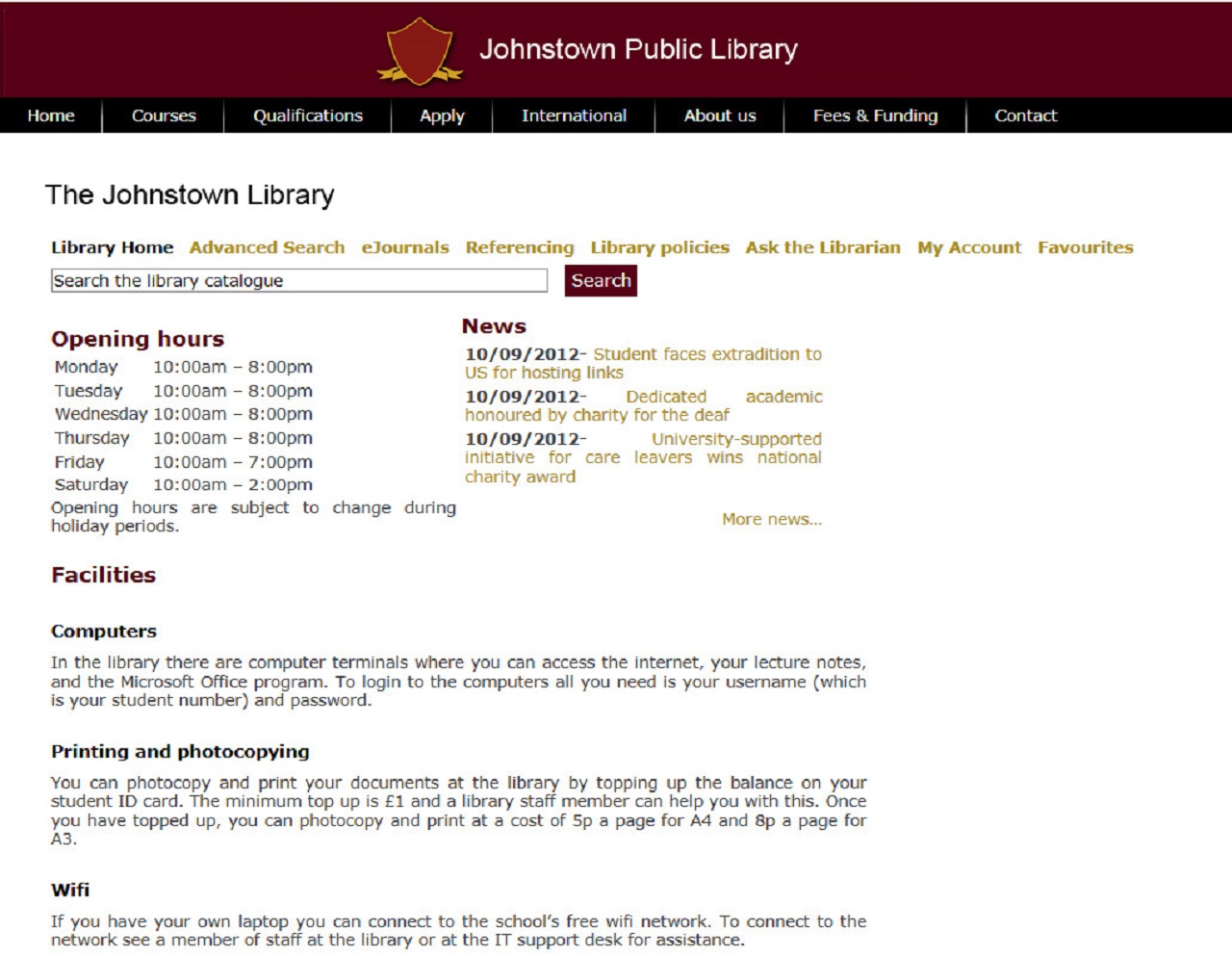Johnstown Public Library OPAC